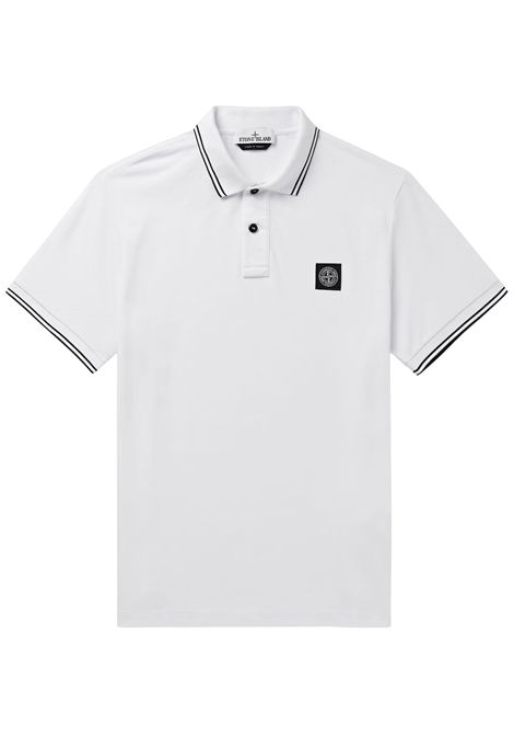 White cotton polo shirt for children Stone Island | 761621348/MOBIANCO