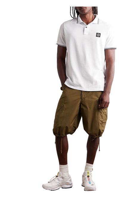 White cotton polo shirt for children Stone Island | 761621348/MOBIANCO