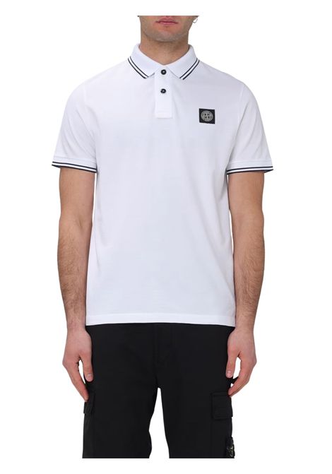 White cotton polo shirt for children Stone Island | 761621348/MOBIANCO