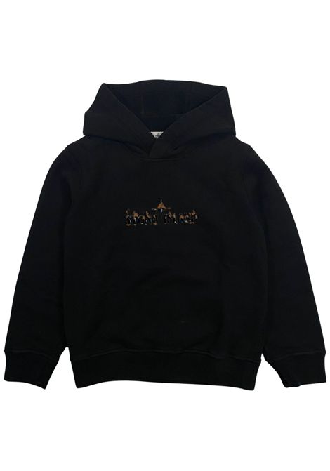 Felpa bambino nera in cotone Stone Island | 811662221/CENERO