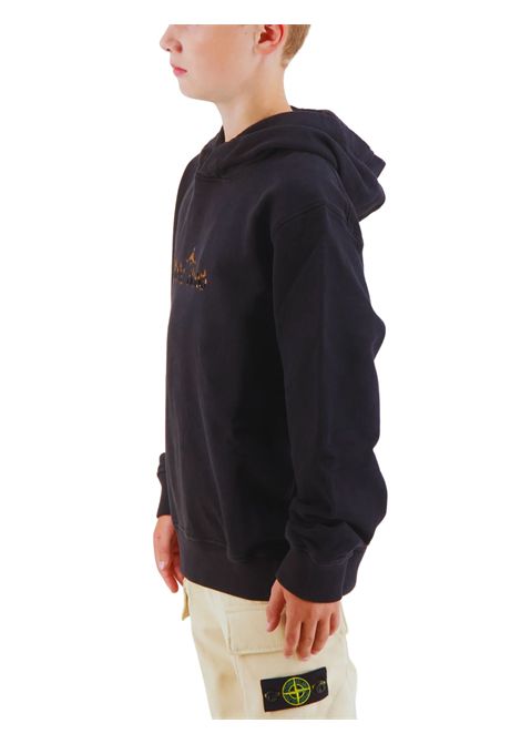 Felpa bambino nera in cotone Stone Island | 811662221/CENERO
