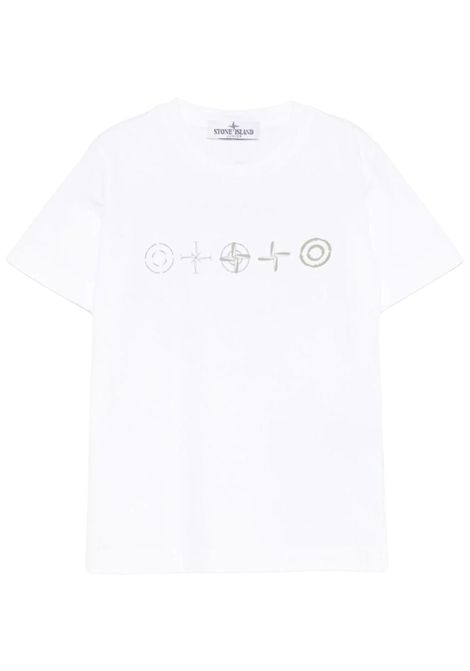 T-shirt bambino bianca in cotone Stone Island | K1S16210000100/MABIANCO