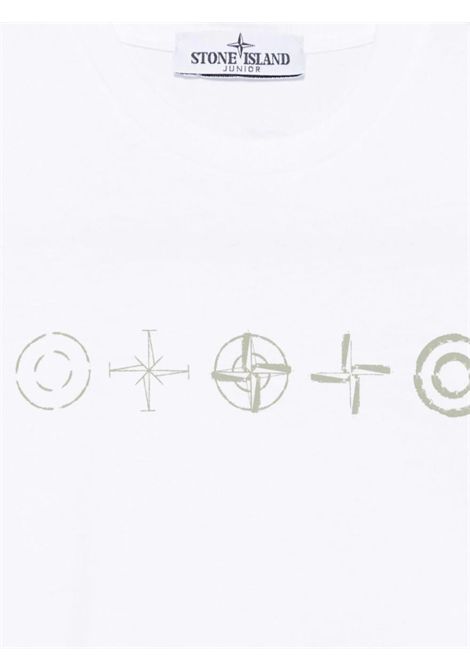 T-shirt bambino bianca in cotone Stone Island | K1S16210000100/MABIANCO
