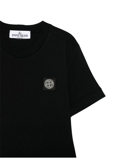 T-shirt bambino nera in cotone Stone Island | K1S162100002/MANERO