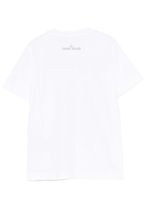 T-shirt bambino bianca in cotone Stone Island | K1S162100010/MABIANCO