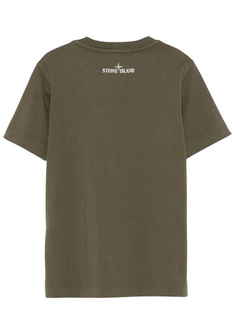 T-shirt bambino verde in cotone Stone Island | K1S162100010/MAVERDE