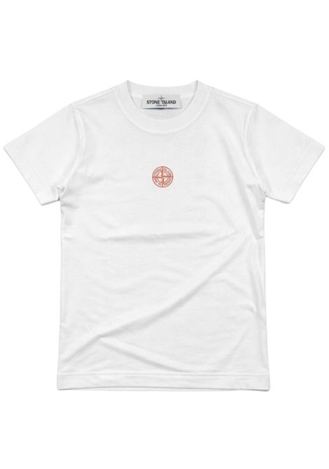 T-shirt bambino bianca in cotone Stone Island | K1S16210001000/MABIANCO
