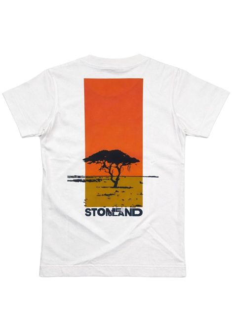 T-shirt bambino bianca in cotone Stone Island | K1S16210001000/MABIANCO