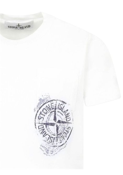 T-shirt bambino bianca in cotone Stone Island | K1S162100012/MOBIANCO