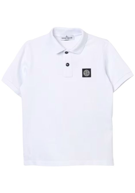 Polo bambino bianca in cotone Stone Island | K1S162200002/MABIANCO
