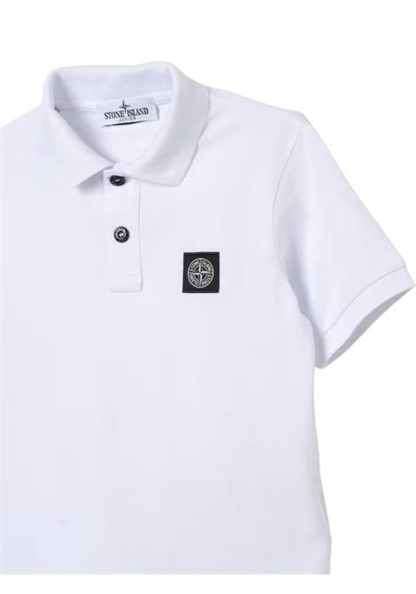 Polo bambino bianca in cotone Stone Island | K1S162200002/MABIANCO