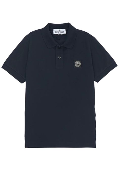Polo bambino blu in cotone Stone Island | K1S162200002/MABLU