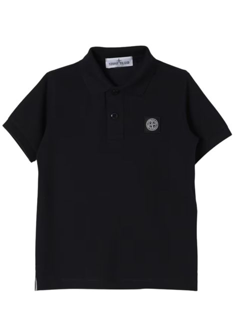 Polo bambino nera in cotone Stone Island | K1S162200002/MANERO