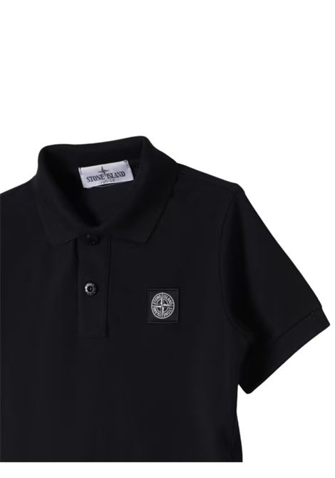Polo bambino nera in cotone Stone Island | K1S162200002/MANERO