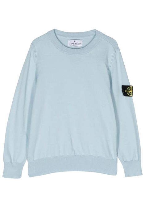 Maglione bambino azzurro in cotone Stone Island | K1S165100001/MAAZZURRO