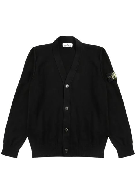 Cardigan bambino nero in cotone Stone Island | K1S165100020/MANERO