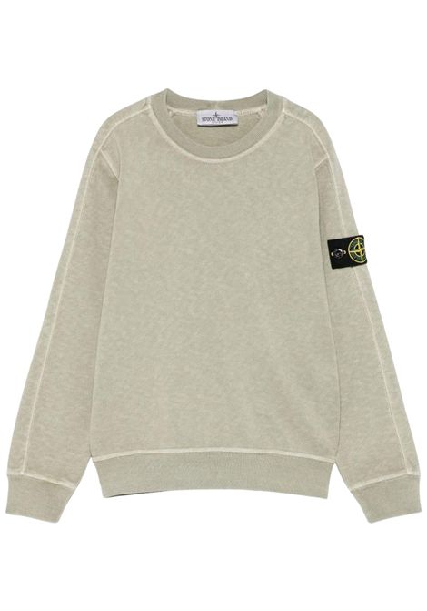 Felpa bambino verde in cotone Stone Island | K1S166100001/MAVERDE