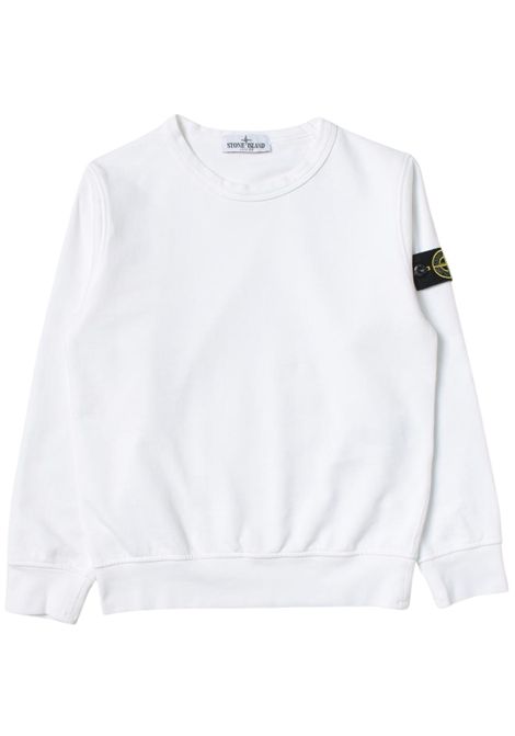 Felpa bambino bianca in cotone Stone Island | K1S166100011/MABIANCO