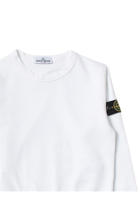 Felpa bambino bianca in cotone Stone Island | K1S166100011/MABIANCO