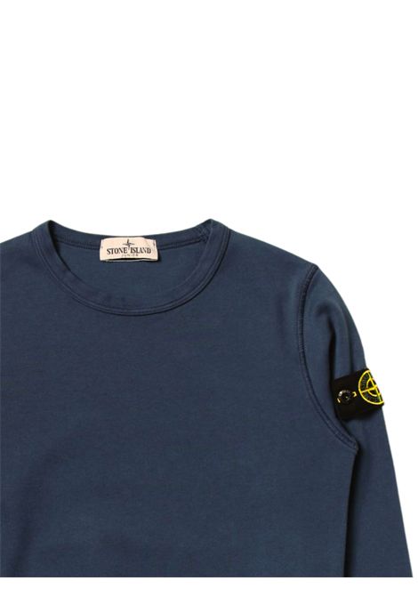 Felpa bambino blu in cotone Stone Island | K1S166100011/MABLU