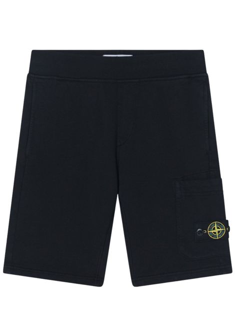 Bermuda bambino nero in cotone Stone Island | K1S166200006/MANERO