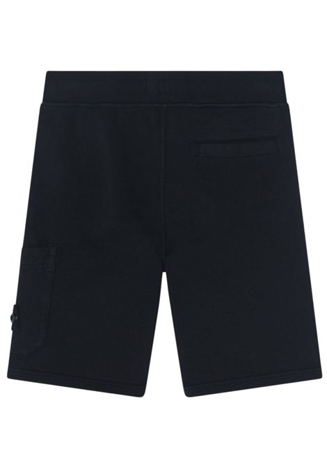 Bermuda bambino nero in cotone Stone Island | K1S166200006/MANERO