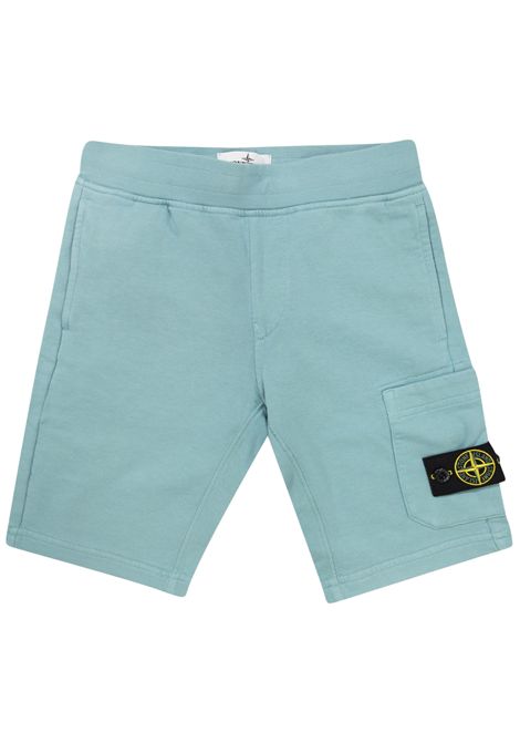 Children's aqua green cotton Bermuda shorts Stone Island | K1S166200006/MAVERDE ACQUA