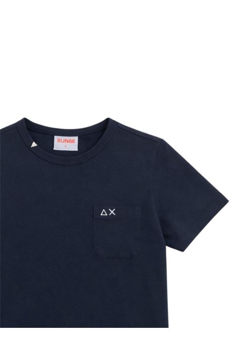 T-shirt bambino blu in cotone SUN68 | 36301BLU