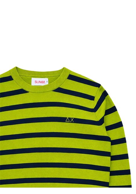 Maglione bambino blu/verde in cotone SUN68 | 363291VERDE/BLU