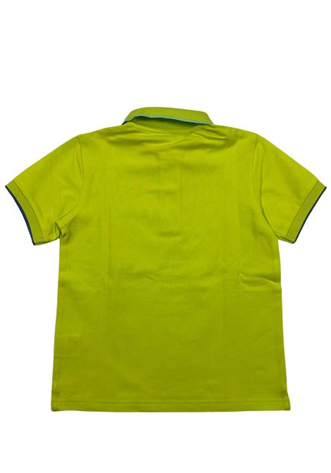 Children's fluorescent green cotton polo shirt SUN68 | A34313/SUVERDE FLUO