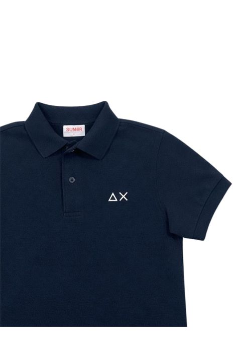 Polo bambino blu in cotone SUN68 | A36301BLU
