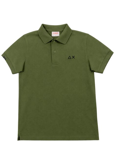 Polo bambino verde in cotone SUN68 | A36301VERDE