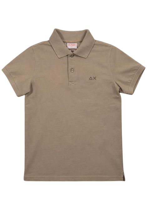 Polo bambino beige in cotone SUN68 | A36303BEIGE