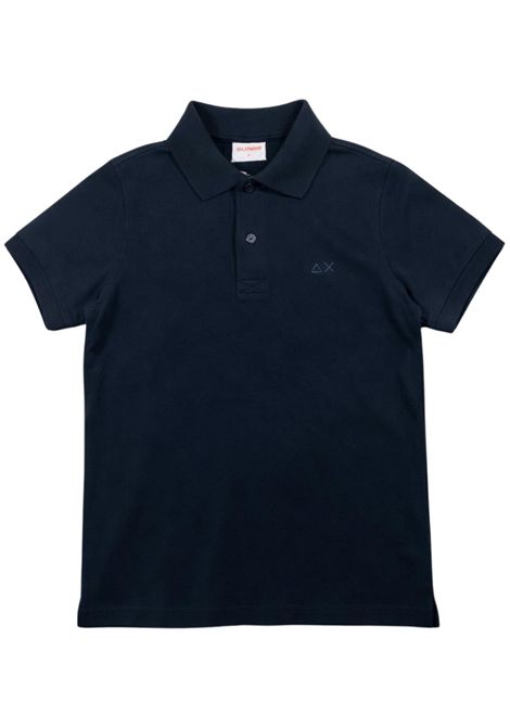 Polo bambino blu in cotone SUN68 | A36303BLU