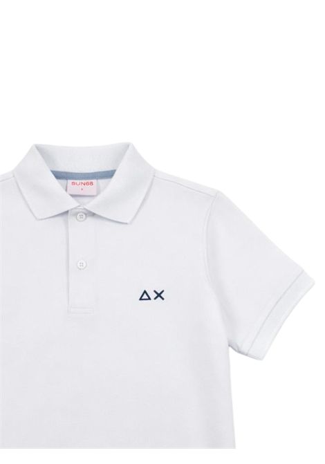 White cotton polo shirt for children SUN68 | A36309BIANCO