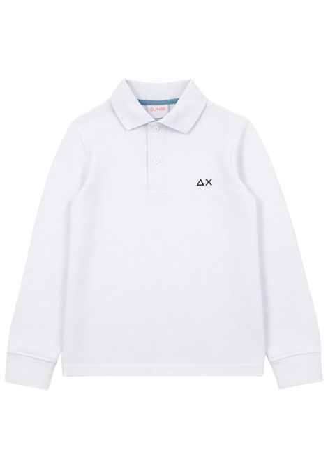 White cotton polo shirt for children SUN68 | A36310BIANCO