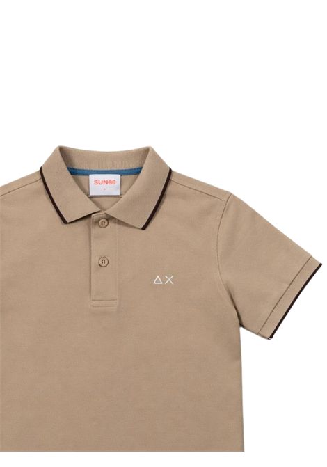 Polo bambino beige in cotone SUN68 | A36311BEIGE