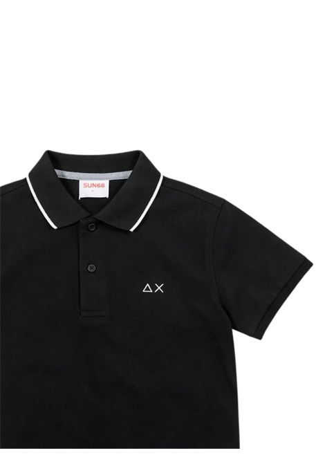 Polo bambino nera in cotone SUN68 | A36311NERO