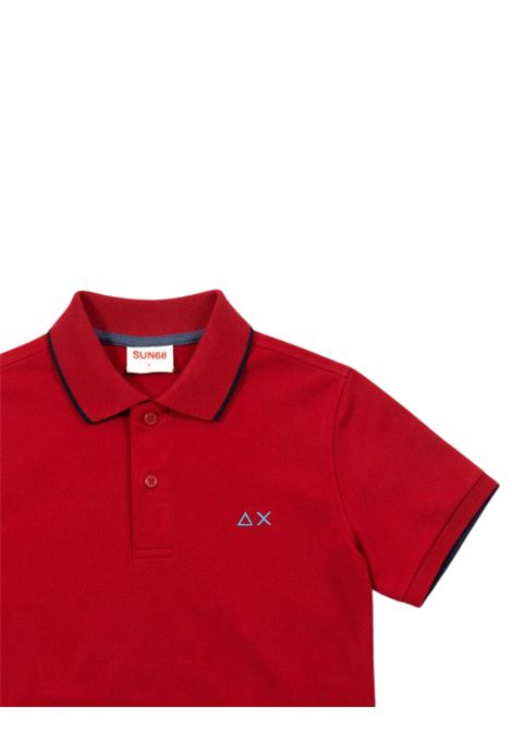 Polo bambino rossa in cotone SUN68 | A36311ROSSO