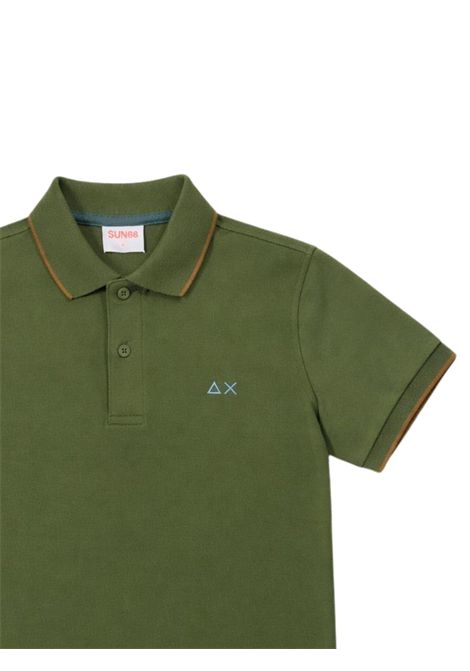 Polo bambino verde bottiglia in cotone SUN68 | A36311VERDE BOTTIGLIA