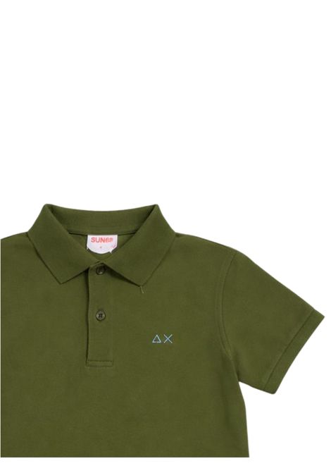 Green cotton polo shirt for children SUN68 | A36315VERDE