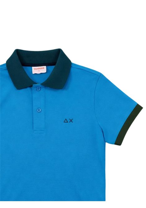 Polo bambino azzurra in cotone SUN68 | A36316AZZURRO