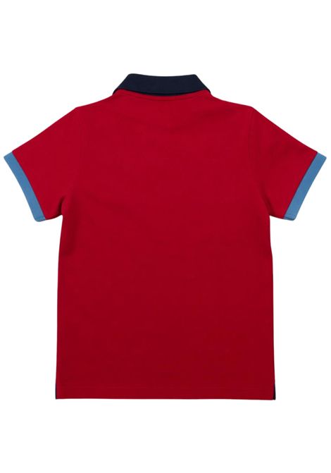 Red cotton polo shirt for children SUN68 | A36316ROSSO