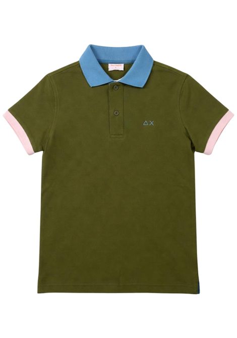 Polo bambino verde in cotone SUN68 | A36316VERDE