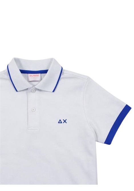 White cotton polo shirt for children SUN68 | A36320BIANCO
