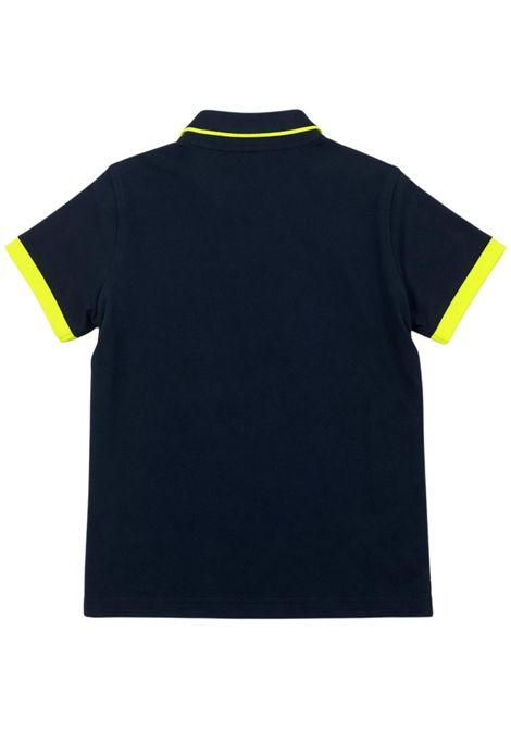 Polo bambino blu in cotone SUN68 | A36320BLU