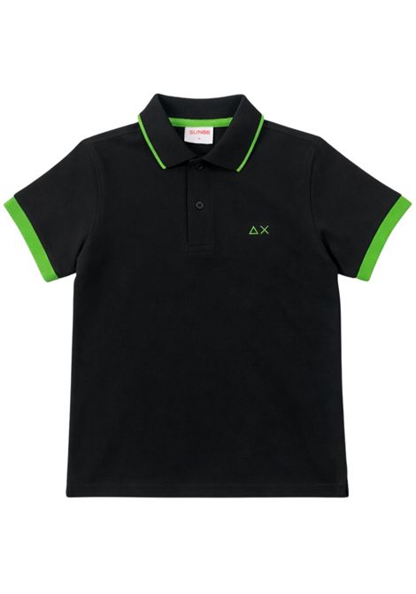 Polo bambino nera in cotone SUN68 | A36320NERO