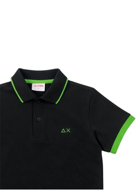 Polo bambino nera in cotone SUN68 | A36320NERO