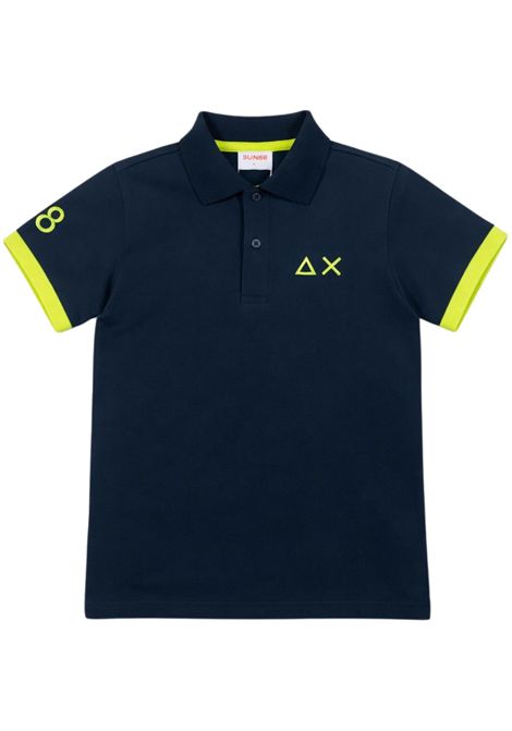 Polo bambino blu in cotone<BR/>