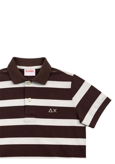 Polo bambino cacao/panna in cotone SUN68 | A363281CACAO/PANNA